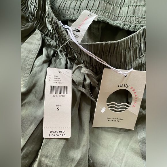 Daily Practice by Anthropologie Sporty Parachute Pants size S green nwt - Picture 9 of 9